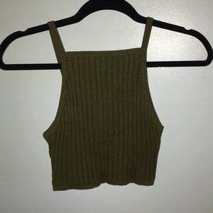 Urban Outfitters BDG Green Ribbed Crop Top